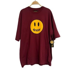 New Drew House Mascot Short Sleeve Tee‎ Shirt in Burgundy